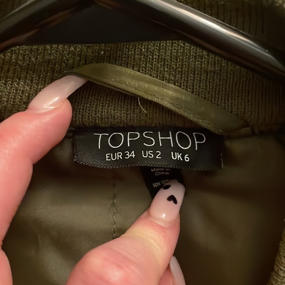 Khaki Topshop Bomber Jacket - Picture 4 of 7